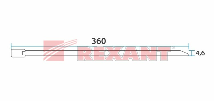 Стяжка кабельная (хомут) стальная 360 х 4,6 мм (уп.=50шт) REXANT